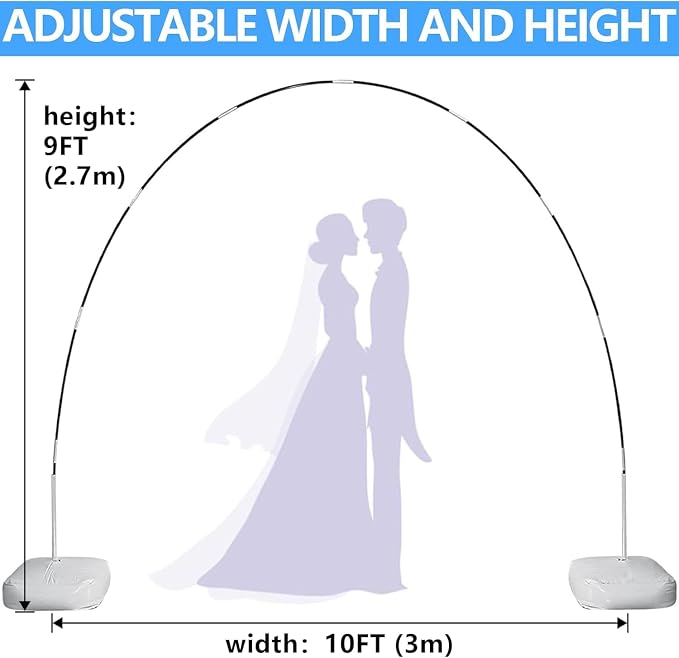 Balloon Arch Kit – 9FT Tall & 10FT Wide Adjustable Stand Frame - Image 3
