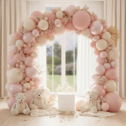 Pearl Pink White Balloon Arch Kit - Image 5