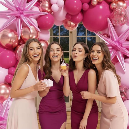 147pcs Pink Balloons Arch Kit, Hot Pink Rose Gold Balloons Shades of Pink - Image 5