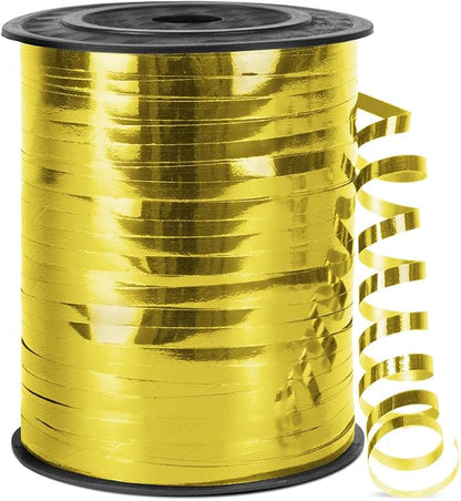 500 Yards Metallic Shiny Curling Ribbon Gold, 1/5" Gold Balloon Ribbons by Isaspire