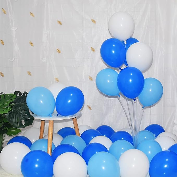 300 Pack Blue and White Balloons 5 Inch Mini Blue Light Blue White Latex Small by BAOKUANHU