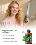 Peppermint Essential Oil Pure, Mumianhua Natural Peppermint Oil for Diffuser, Aromatherapy, Skin, Hair,SPA, DIY, Soap Making,Cleaning 3.38 Fl Oz