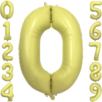 Pastel Yellow Number 0 Balloon 40 Inch Light Yellow Foil Number Balloons by cocodino
