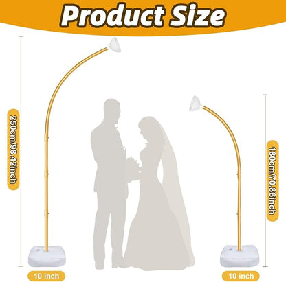 8.2FT & 6FT Gold Balloon Arch Stand, Free Bending Top Balloon Arch Kit - Image 2