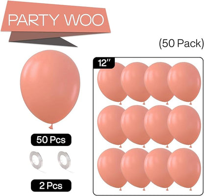 PartyWoo Dusty Pink Balloons 50pcs Dusty Rose Boho Netural Pink Color | 12 Inch - Image 5