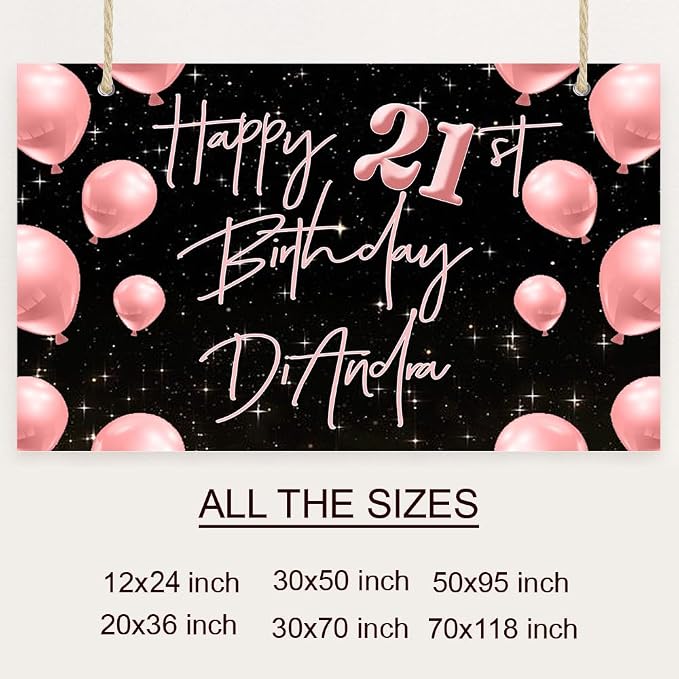 Generic Personalized Happy Birthday Banner, Customized - Image 4