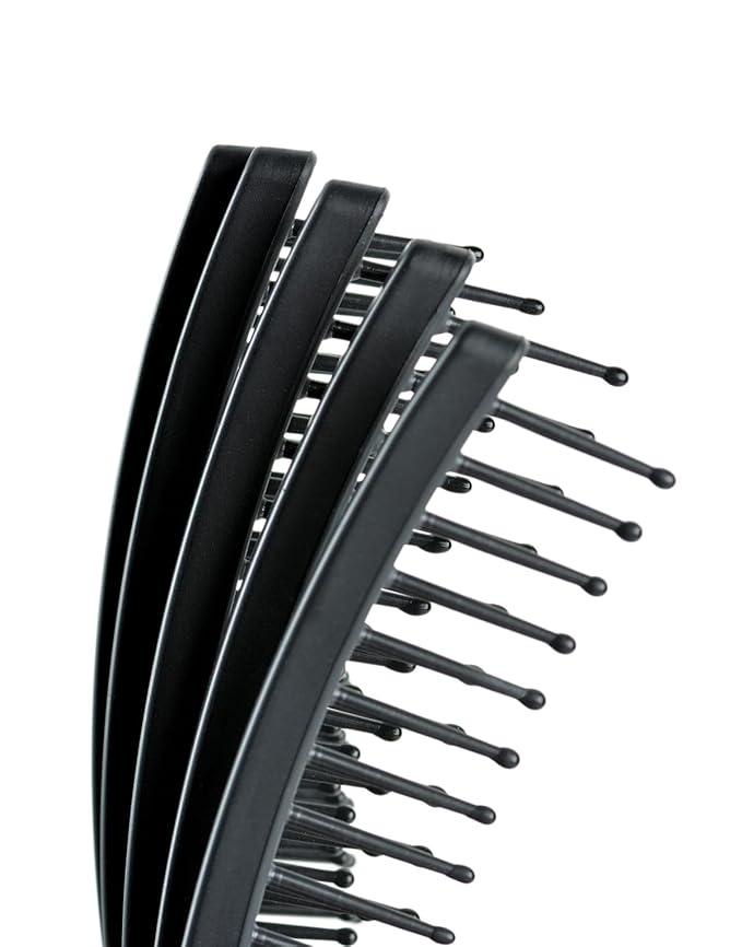 Premium Tangle Buster Brush – Soft Nylon Travel-Friendly Bristles – Long Durable Rubber Handle – Ideal for Wet and Dry Hair & Easy Grooming, Cashmere Color