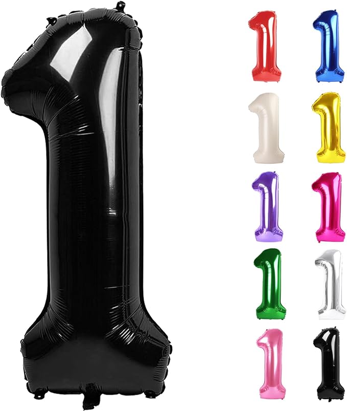 Black Number 1 Balloon 40 Inch by IWERP