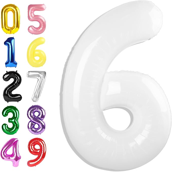 Number Balloons 40 Inch White 5 Balloon by Argthjy