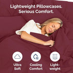 Queen Pillow Cases Set of 10 - Ultra Soft Hotel Quality Pillowcase Covers - Comfy, Cozy & Wrinkle Free - Shrink, Stain and Fade Resistant - Machine Washable Pillow Protectors - 10 Pcs Set - Burgundy