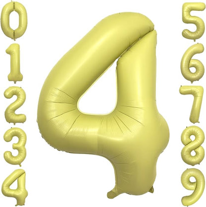 Pastel Yellow Number 4 Balloon 40 Inch Light Yellow Foil Number Balloons 4th by cocodino