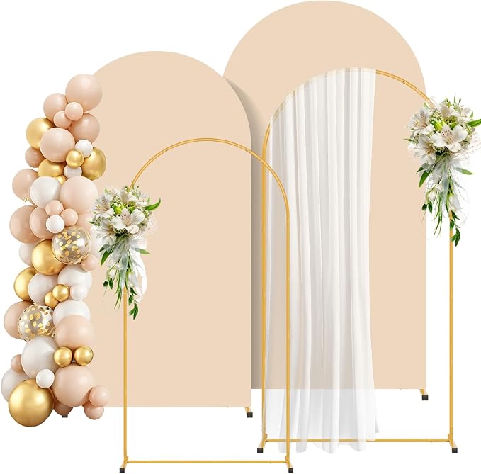 2 Pack Arch Backdrop Stand and Cover Set, Balloon Arch Stand | Metal Background by Unknown