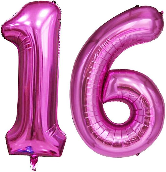 Number 16 Balloons for 16th Birthday Sweet 16 Party Decorations, 42 Inch Jumbo by GOER