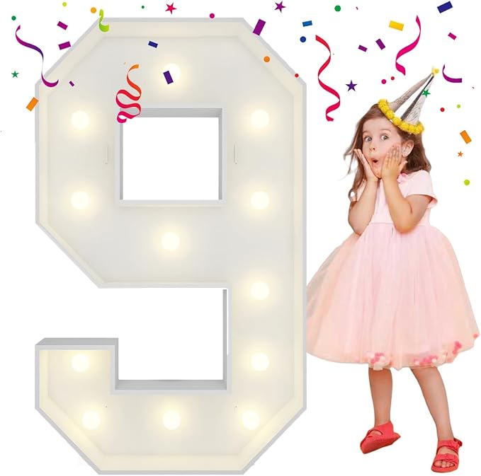 4FT Light Up Numbers Letters, Mosaic Numbers by MerryMosaics
