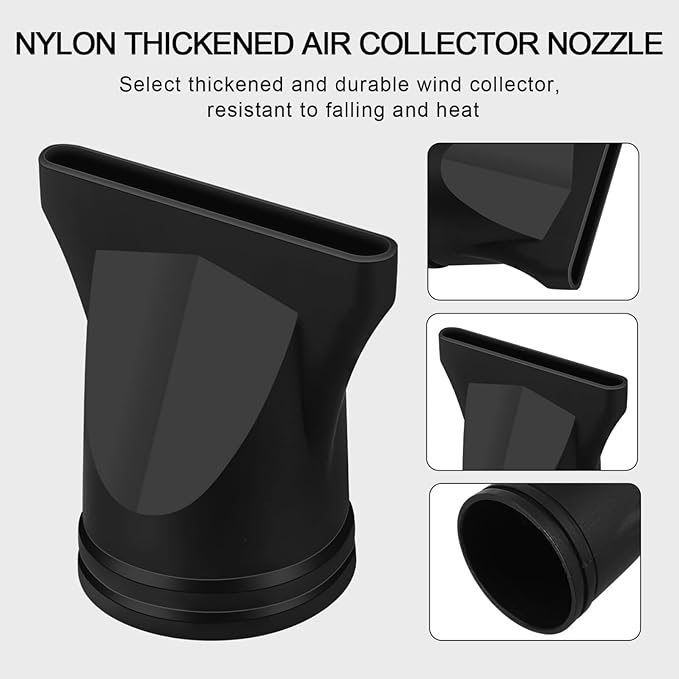 VOSAREA 2pcs Hair Dryer Nozzle Attachment Reusable Blow Dry Hair Dryer Diffuser Professional Hairdressing Styling Tool (Black)