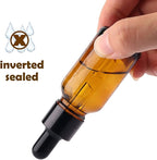 1/2 Oz Glass Dropper Bottle, 15mL Tincture Bottles with Dropper, Labels- Leak Proof Travel Eye Dropper Bottle Amber for Extracts & Essential Oil, Liquids, Perfume(16 pieces)