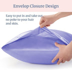 BEDELITE Satin Pillowcase for Hair and Skin, Super Soft and Cooling Similar to Silk Pillow Cases 2 Pack with Envelope Closure, Gift for Women Men(20"x40" King Size, Lilac)