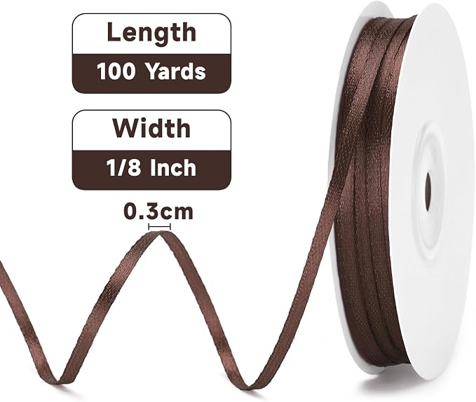 KINGLAKE Brown Satin Ribbon - Image 2