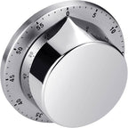 Kitchen Timer, Chef Cooking Timer Clock with Loud Alarm, No Batteries Required, 100% Mechanical - Magnetic Backing, Exquisite Stainless Steel Body - Countdown Reminder - Silver 1Pack