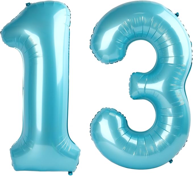 Pearl Blue 13 Number Balloon by Upgesy