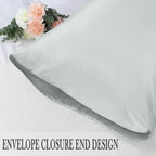 uxcell 2 Pack Silk Satin Pillowcase for Hair and Skin, Cool, Silky, Soft Breathable Pillow Cases King Size 20x36 Inch Sateen Pillowcase Light Gray with Envelope Closure