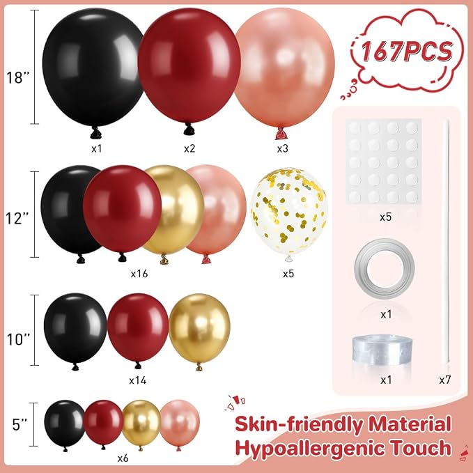 Burgundy Balloon Garland Arch Kit - Image 2