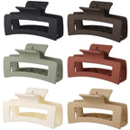 Hair Clip, 3.5 Inch Medium Hair Claw Clips 6 Pack for Women - Brown Hair Accessories