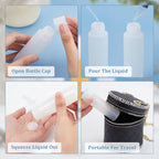 BENECREAT 8 Pack 50ml 1.7oz Clear Squeezable Plastic Sample Flip Cap Bottle Refillable Travel Containers for Makeup Cosmetic Toiletries Liquid