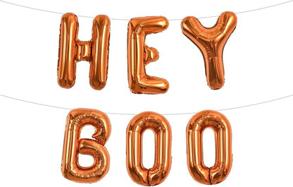 TONIFUL 16 Inch Orange Hey Boo Foil Banner Balloons Halloween Party Balloons by TONIFUL