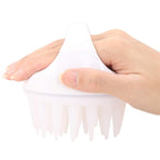 BTYMS Silicone Scalp Scrubber Shampoo Brush With Extra Long Bristles, Hair Massager for Growth & Dandruff Removal - White