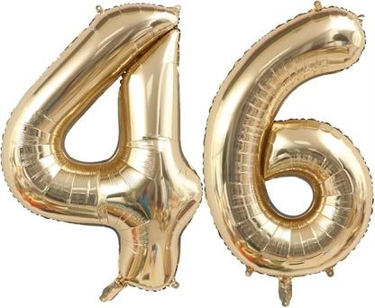 Light Gold 64 46 Balloon Numbers, 40 Inch Large 64th 46th Birthday Balloons by Unknown