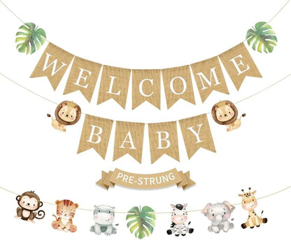 Weecent Pre-Strung 6ft Burlap Welcome Baby Banner by Weecent