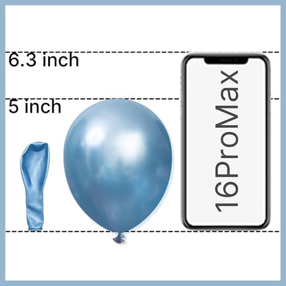 PartyWoo Metallic Light Blue Balloons 50pcs Metallic Baby Blue Color | Balloons - Image 2