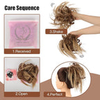 HMD Tousled Updo Messy Bun Hairpiece Hair Extension Ponytail with Elastic Rubber Band Updo Ponytail Hairpiece Synthetic Hair Extensions Scrunchies Ponytail Hairpieces for Women