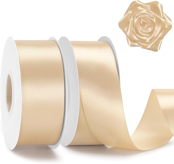 KINGLAKE Champagne Gold Satin Ribbon by KINGLAKE