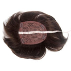 H&Bwig Men Short Toppers Hairpiece Brown Clips in Hair Extensions for Covering White Loss Hair Toupee