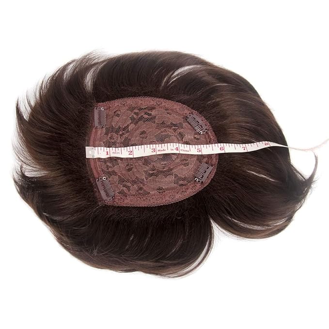 H&Bwig Men Short Toppers Hairpiece Brown Clips in Hair Extensions for Covering White Loss Hair Toupee
