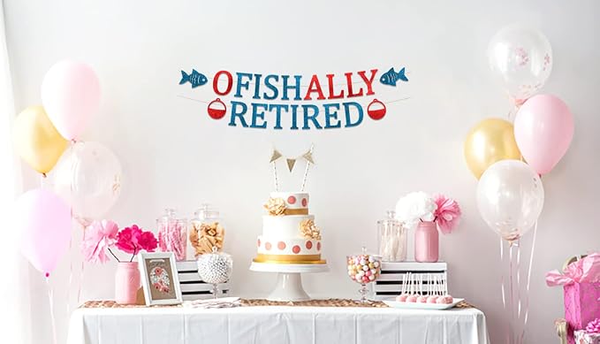 Pre-Strung Ofishally Retired Glitter Banner - Image 2