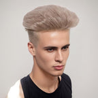 H&Bwig Men Short Toppers Hairpiece Clip in Hair Extensions for Covering White Loss Hair Toupee (Blonde6060#8-26-613)