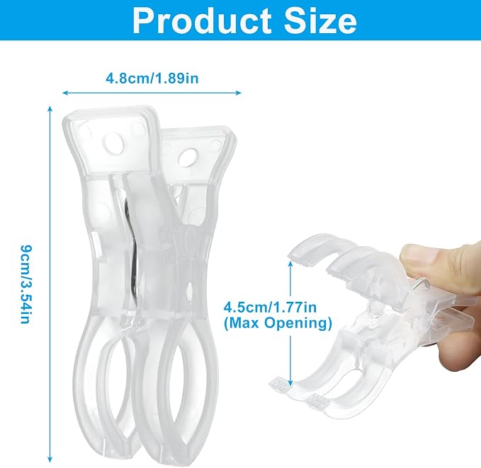 3.5 Inch Clear Plastic Spring Clamps, Transparent Clips - Image 2