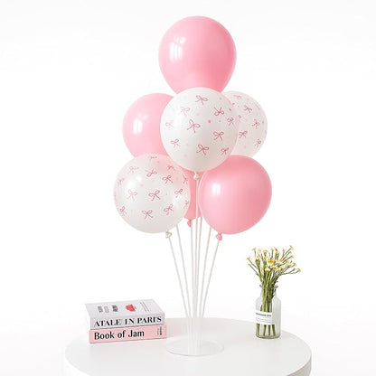 6pcs Pink Bow Balloon Stands Kit Table Centerpiece Table Decorations - Image 2