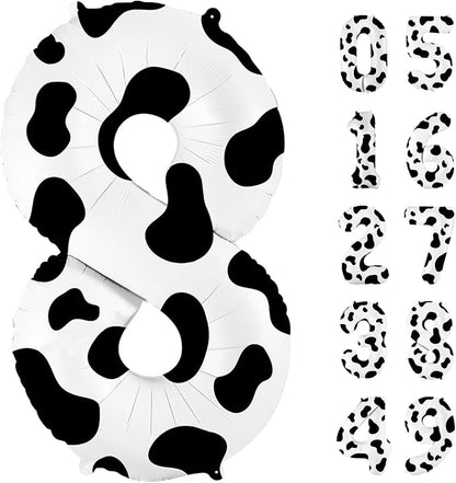 40 Inch Cow Print Balloon, Number 8 balloons Cow Balloons by United-UnicornsParty