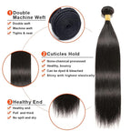 26 28 30 Inch Bundles Human Hair Color 1B Straight Bundles Brazilian Virgin Remy Hair Extensions Niegmeag Double Weft Natural Black Straight Bundle Hair Weave 300g