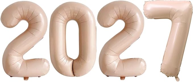 Caramel 2027 Foil Number Balloons by GOER