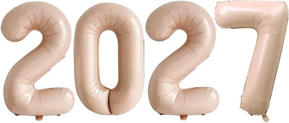 Caramel 2027 Foil Number Balloons by GOER