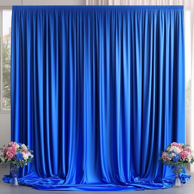 10ft x 10ft Wrinkle Free Royal Blue Backdrop Curtains - Image 9