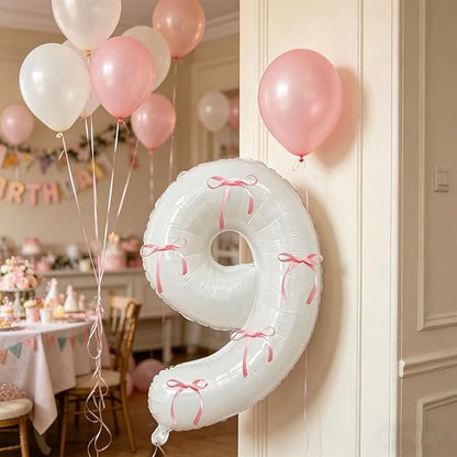 32 Inch White Number Foil Balloon - Image 3
