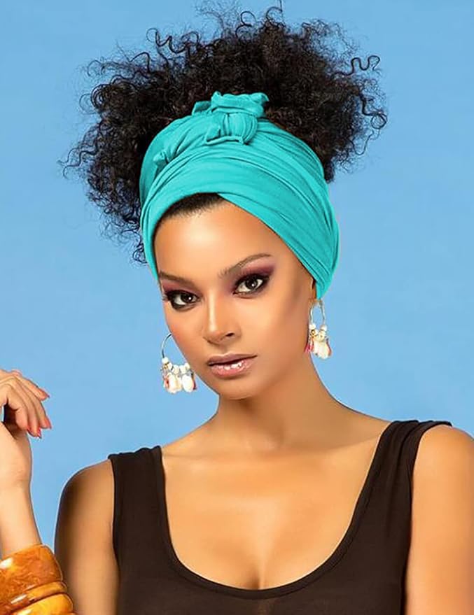Harewom Head Wraps for Black Women Stretch Head Scarf Long African Hair Wraps Turban Headwraps Jersey Headbands