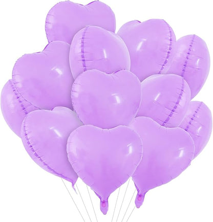 TONIFUL 30 Pcs Pale Lavender Heart Balloons 18Inch Heart Shape Foil Balloon | by TONIFUL