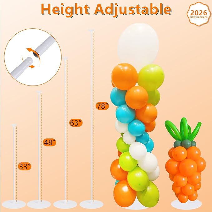 Balloon Column Stand Set of 4, Adjustable Balloon Tower Pillar Kit - Image 3